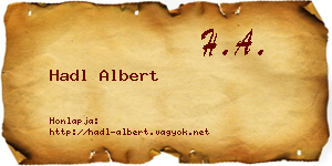 Hadl Albert névjegykártya